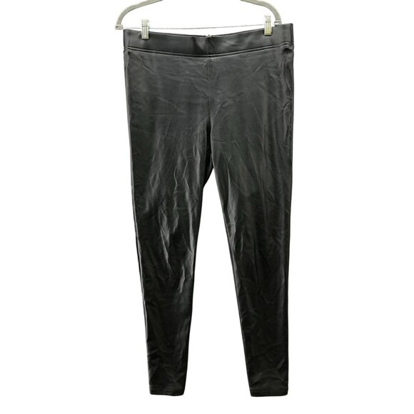 Loft Faux Leather Leggings Womens 10 Black Zip Closure High Rise - Picture 1 of 8